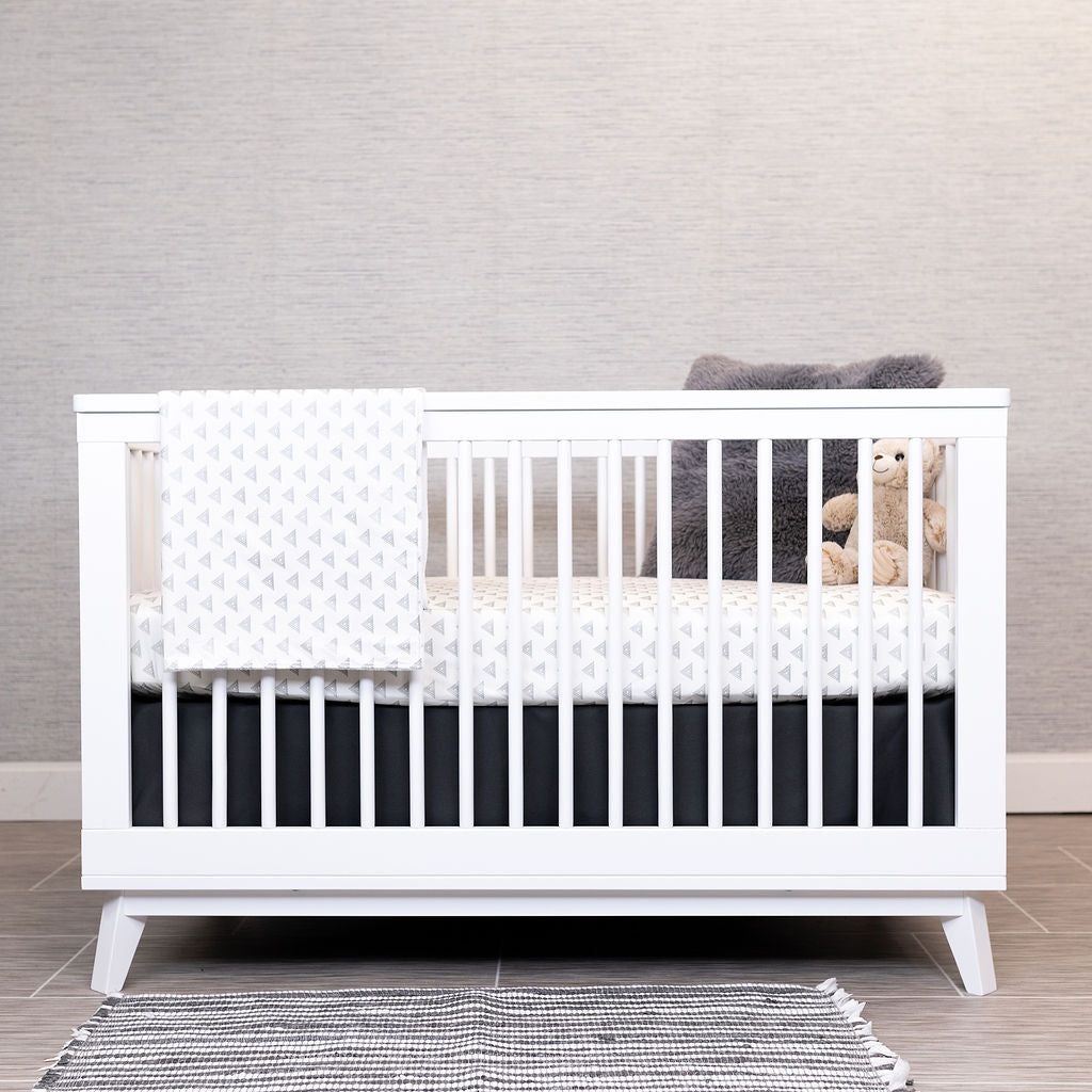 My Little Hat - Classic Nursery Bedding Set - Light Gray on Ivory - Olli+Lime